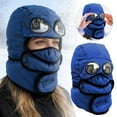 thumbnail image 3 of shoper Winter Thermal Trapper Hat with Goggles, Beanie with Glasses Winter Cycling Windproof Ski Mask Cap, Adjustable for Women Men, 3 of 7