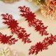 thumbnail image 3 of 2 pares de 4 apliques de flores 3D con bordado rojo, apliques de encaje vintage bordados para coser, parches florales de poliéster lisos, 3 of 9