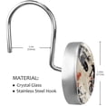 thumbnail image 3 of Motorcross Silhouette Shower Curtain Hooks Round Crystal Glass, Set of 12 Shower Curtain Rings - Shower Hooks for Curtain Shower Rings, 3 of 4