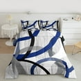 thumbnail image 2 of Manfei Geometric Circles Bedding Comforter Set 2pcs, Gray Blue Black Twin Comforter Sets, Contemporary Abstract Art Bedding Set, Microfiber Bedroom Decor, 2 of 8
