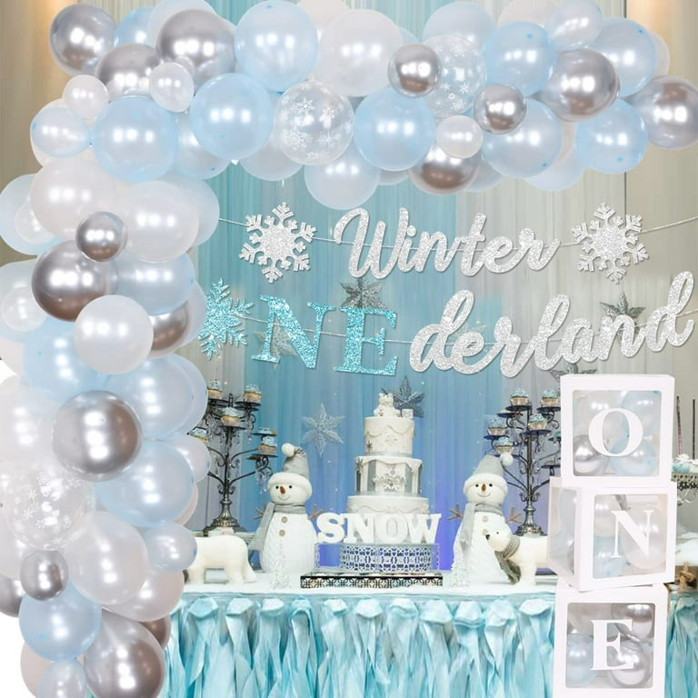 Frozen Theme Snowflake Winter Onederland 1st Birthday Party Decorations  Balloon Garland Kit Silver For Boys Girls First Supplies - Ballons &  Accessories - AliExpress