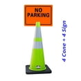 thumbnail image 2 of RK-Safety 28" Lime Cone, Black base With Two Reflective Tape, Plus Cone Sign 22 "No Parking", (Cone-4 ea + Cone Sign-4 ea), 2 of 2