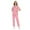 Pink, variant on VIAOLI Scrubs Sets for Women - Stretch V-Neck Top & Drawstring Pants Medical Uniform, 10 Colors