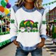 thumbnail image 1 of TaTaai Fashion St Patrick's Day Color Block Women's Long Sleeve Round Neck Shirt, Casual Comfort for Holiday Daily Home Wear Gift, 1 of 5