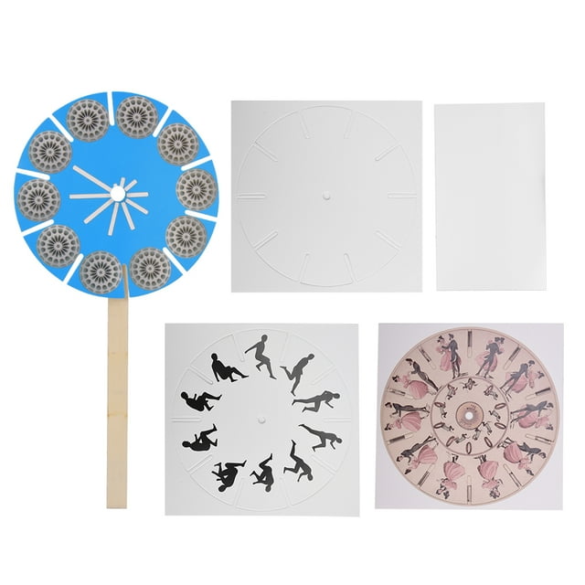 Assemble 4Pcs Phenakistoscope Child DIY Assemble Experiment Educational Science Funny Toy