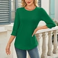 thumbnail image 4 of JGNGSHN 3/4 Sleeve Tops for Women Casual Vneck Plain Tunic Tops Loose Fit Vocation Basic Tees Summer Fall Clothes 2025, 4 of 8