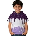 thumbnail image 2 of Shirt for Kids Boys Girls Girls Short Sleeve Hooded Sweatshirt Lightweight Casual Pullover Top Pocket Summer Tee Tops 7-8 Years, 2 of 4