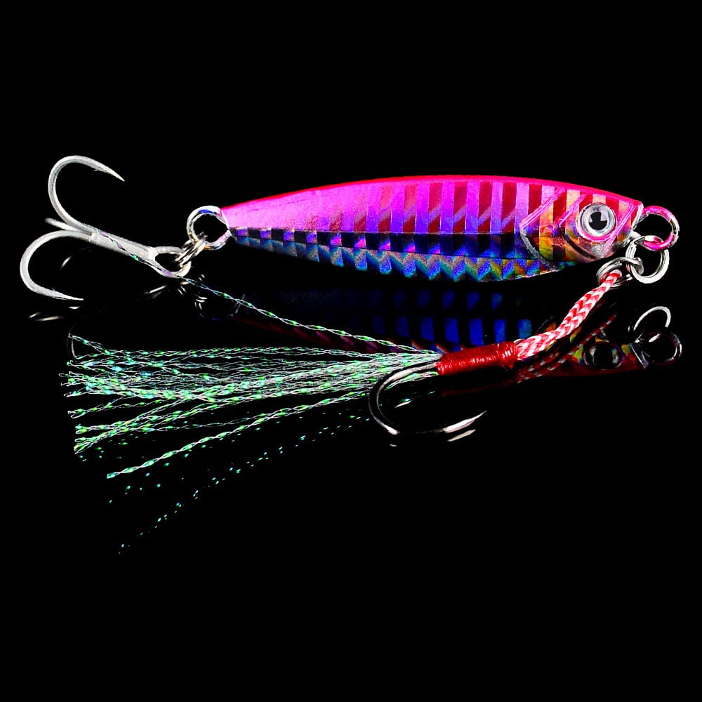2PC Fishing Jig Bait 7g/10g/15g/20g/30g Metal Laser Jig Casting Spoon Fishing Lure