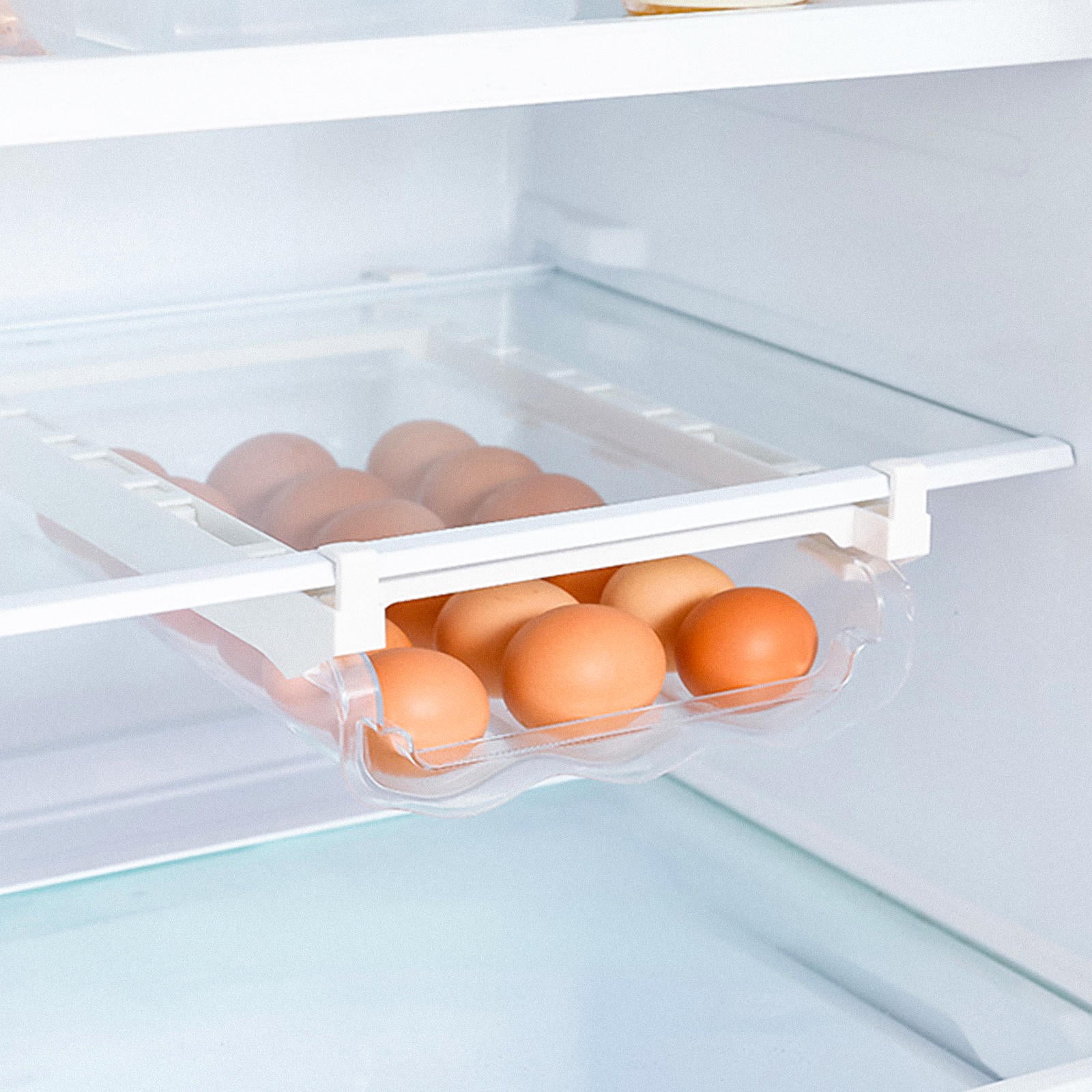 OUNONA  Transparent Crisper Refrigerator Egg Container Tray
