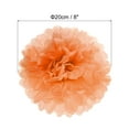 thumbnail image 2 of Uxcell 8" Tissue Pom Poms Paper Flowers Ball Wedding Party Decoration, Orange 5 Pack, 2 of 6