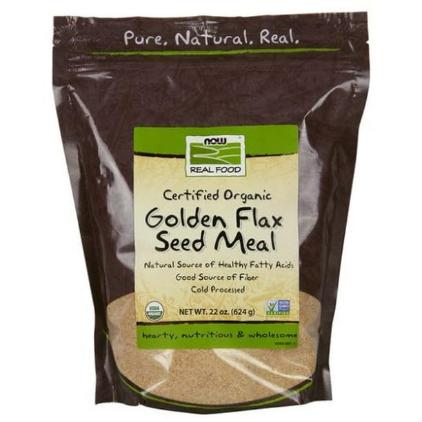 NOW Foods Golden Flax Seed Meal, Organic 22 oz