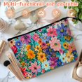 thumbnail image 5 of Makeup Bag Small Toilet Cosmetic Bags Travel Makeup Case Waterproof for Women Girls 6.7X9.45inches - Colorful Wildflowers in A Lush Arrangement, 5 of 7