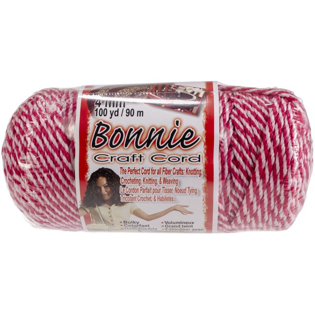 Bonnie Macrame Craft Cord 4mmX100yd-Strawberry Shortcake