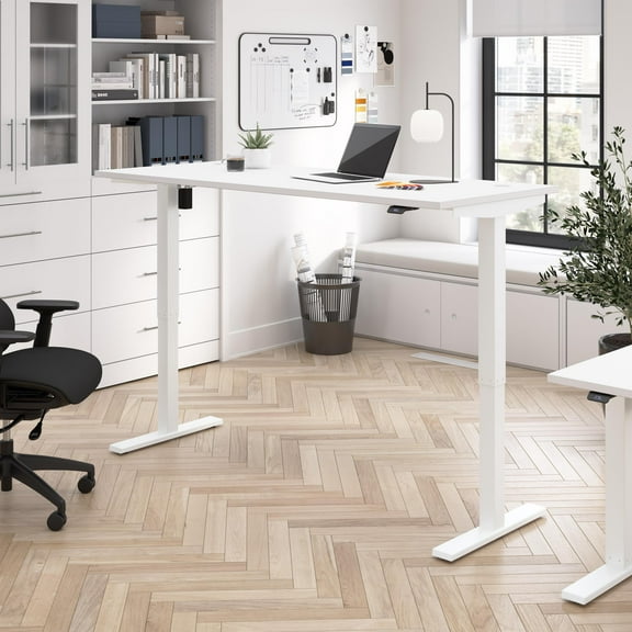 Move 40 Series 72W Adjustable Standing Desk in White - Engineered Wood