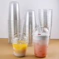 thumbnail image 2 of 10 vasos de plástico desechables con tapas y pajitas, vasos transparentes for fiestas de verano, vasos helados de un solo uso, disponibles en 12 oz/14 oz/16 oz for postres, jugos y bebidas, 2 of 3