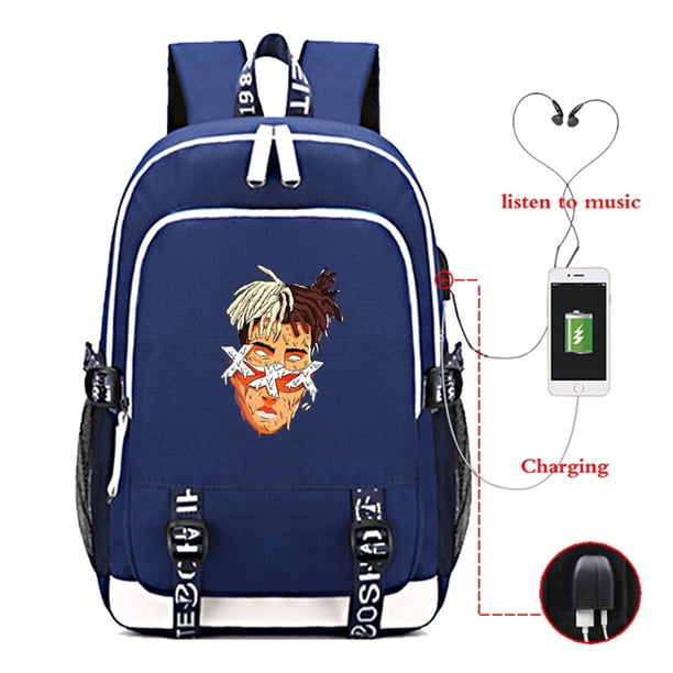 American Hip Hop Singer XXXTentacion Mochila USB Luminosa Carga Bolsa De La Escuela Viaje Ordenador