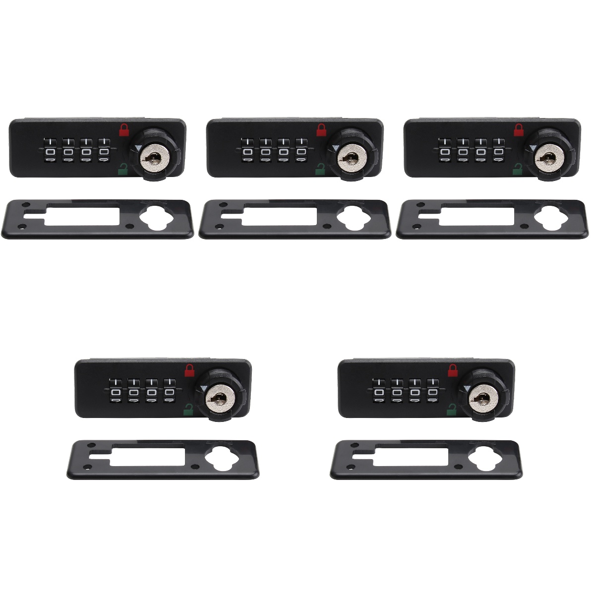 FRCOLOR 5pcs 4 Cam Lock Wardrobe Door Drawer Digital Lock for File Cabinet Drawer Lock