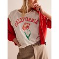 thumbnail image 4 of Women's Summer Loose Tops Raglan Short Sleeve Scoop Neck Floral/Lobster Print T-Shirts Blouses, 4 of 7