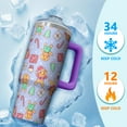 thumbnail image 4 of 30 Oz Merry Christmas Tree Tumbler With Handle, Coffee Travel Cup, Winter Holiday Gift, 4 of 5