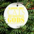 thumbnail image 2 of DistinctInk Hanging Ceramic Christmass Tree Ornament with Gold String - Great Gift / Present - 2 3/4 inch diameter - Ancient Times, Cats Worshipped As Gods, 2 of 2
