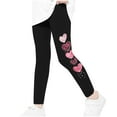 thumbnail image 5 of Qingpeng Girls Leggings Kids Elastic High Waist Valentine's Day Hearts Graphic Prints Pants, 5 of 5