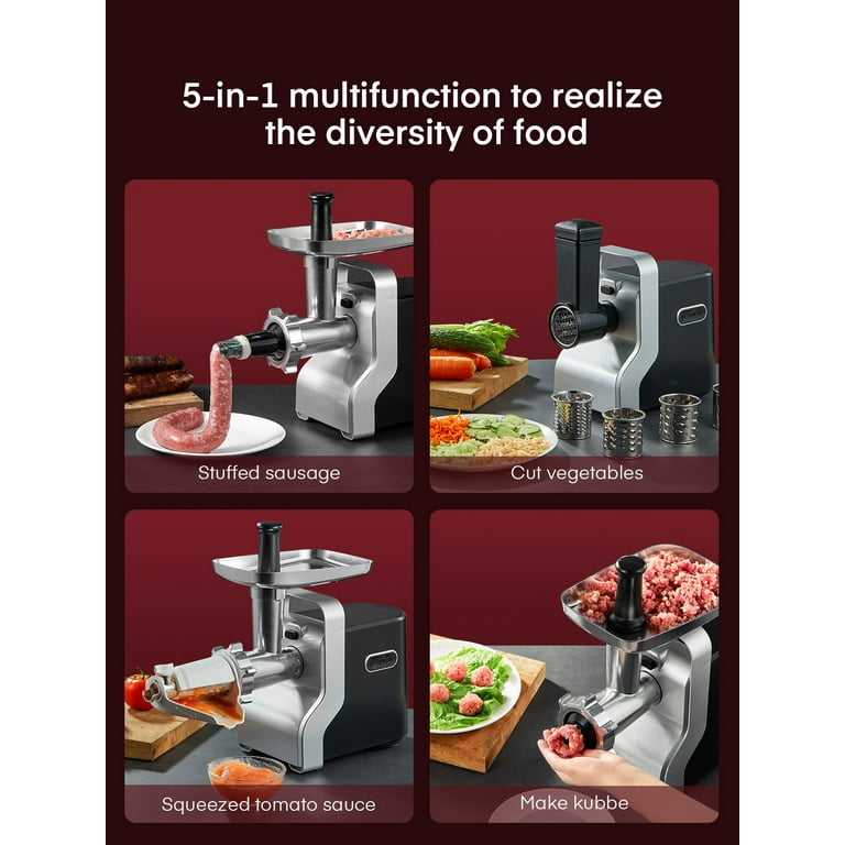 Electric Meat Grinder Heavy Duty - 5 in 1 2500W Max Powerful Home