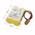 thumbnail image 4 of (Pack of 50 ) 2200mAh BR-AGCF2W 6V A98L-0031-0011 PLC Lithium Battery with Brown Plug for FANUC Backup Power, A98L-0031-0011#L A06B-6093-K001 Battery, 4 of 5