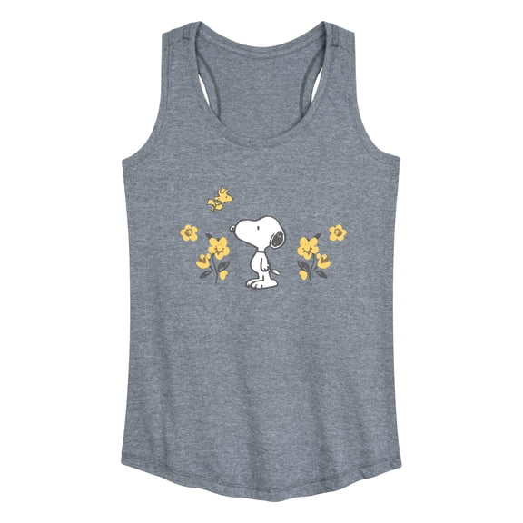 Peanuts - Snoopy Floral - Women's Racerback Graphic Tank