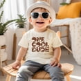 thumbnail image 3 of One Cool Dude Dino 1st Birthday Shirt for Baby Boys First Birthday Cake Smash Outfit Brown on Natural Shirt 18 Months, 3 of 3