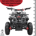thumbnail image 3 of Cuatrimoto a Gasolina 49cc 2T Suspensión de Resorte Arranque Manual Freno de Disco Carga Máx 50 kg Hasta 40 km/h - Negro, 3 of 8