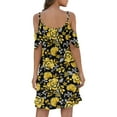 thumbnail image 5 of Women's Casual Tennis Dress for Summer Lightweight Spaghetti Strap Cold Shoulder Ruffle Sleeve Dress with Pocket for Everyday Wear Yellow S, 5 of 6