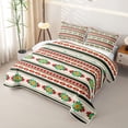 thumbnail image 3 of jejeloiu Festive Aztec Twin Quilt Set For Men Women,Traditional Print Twin Coverlet Set,Red Green,2pcs, 3 of 7