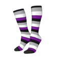 thumbnail image 2 of Women's Knee High Socks Asexuality Pride Flag Outdoor Casual Tube Socks, 2 of 7