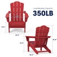 thumbnail image 2 of Wulful Folding Plastic HDPE Patio Adirondack Chair, Red, 2 of 5