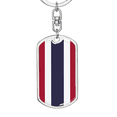 thumbnail image 5 of Thailand Flag Swivel Keychain Dog Tag Stainless Steel or 18k Gold, 5 of 10