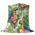 thumbnail image 6 of Summer Blanket Soft Cozy Warm Throw Blanket for Couch, Plush Fuzzy Flannel Fleece Blankets for Sofa, Botanical Palm Leaves Flower Bird Animals Plants Bed Blankets Lightweight Gifts for Women, 32"x48", 6 of 9