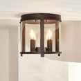 thumbnail image 6 of SAFAVIEH Binsor 12 in. Industrial 3-Light Orb Metal Mount Light with Cream Shade, 6 of 11