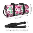 thumbnail image 4 of Xecao Flamingo print Round Travel Duffel Bag is a foldable gym bag with an inner pocket, perfect for travel sports, 4 of 8