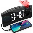 thumbnail image 1 of Reloj Despertador Proyector, LED Brillante, Cargador USB, Volumen Progresivo, 9mins Snooze, 12/24H, 1 of 3