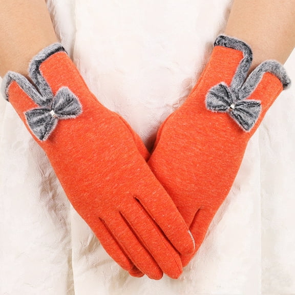 Women'S Fashionable Winter Warm All Finger Gloves Ski Windproof Gloves