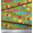 thumbnail image 3 of Soimoi Green Modal Satin Fabric Star & Candy Cane Party Decor Fabric Printed Yard 42 Inch Wide, 3 of 3