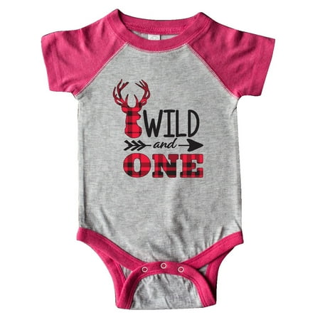 

Inktastic Plaid Deer Wild and 1 with Arrow Gift Baby Boy or Baby Girl Bodysuit