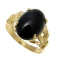thumbnail image 4 of Genuine natural black coral ring Hawaiian plumeria flower 14k yellow gold size 5.5, 4 of 5
