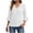 White, variant on Hxlamzoo Women's 3/4 Length Sleeve Blouses Relaxed Fit V Neck Ruffle Sleeve Chiffon Elegant Casual Shirts