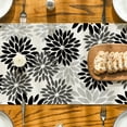 thumbnail image 2 of Sm:)e Gray/Black Dahlia Floral Pinnata Summer Table Runner 13x72 Inch, Spring Kitchen Dining Table Decoration for Home Party Decor, 2 of 6