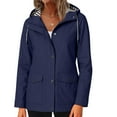 thumbnail image 7 of WTOBBY Women's Solid Color Waterproof Sun Protective Outdoor Sportswear Hooded Casual Jacket, Comfortable for Running and Daily Wear,Dark Blue S, 7 of 7