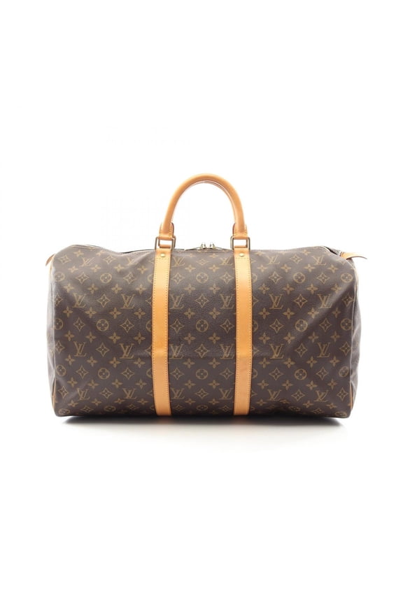 Pre-Owned Louis Vuitton Keepall 50 Boston Bag Handbag, Coated Canvas and Leather, Monogram...