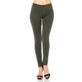 thumbnail image 2 of Auliné Collection Womens Solid Slim Fit Color Skinny Stretchy Ponte Pants Olive S, 2 of 4