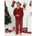 thumbnail image 3 of U2SKIIN Couple Pajama Sets, Plaid Matching Pajama Set for Men and Women Soft Warm Pjs Set （Burgundy/Burgundy-Snow Mens, Small）, 3 of 8