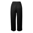 thumbnail image 7 of Dndkilg Women Sweat Pants Straight Leg Fleece Lined with Pockets High Waisted Joggers Pants Baggy Casual Drawstring Petite Big Comfy Sweatpants Black S, 7 of 7
